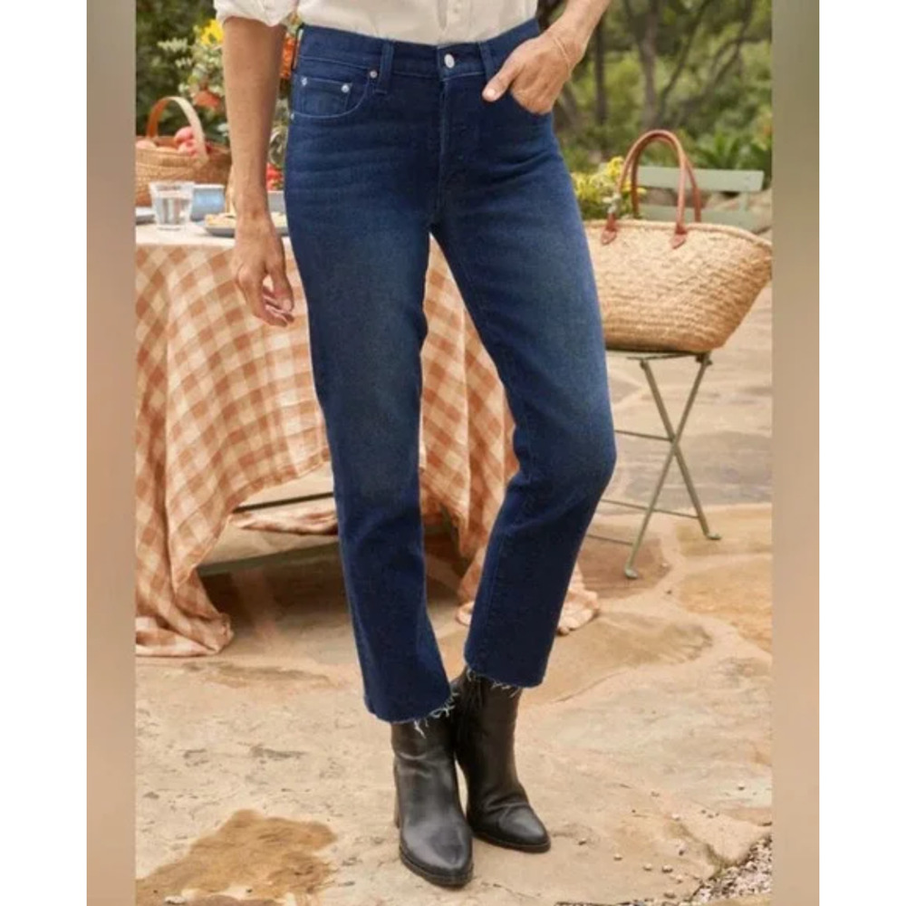 FRANK & EILEEN Cork High Rise Straight Jeans Stretch Denim Rinse Modern, 32